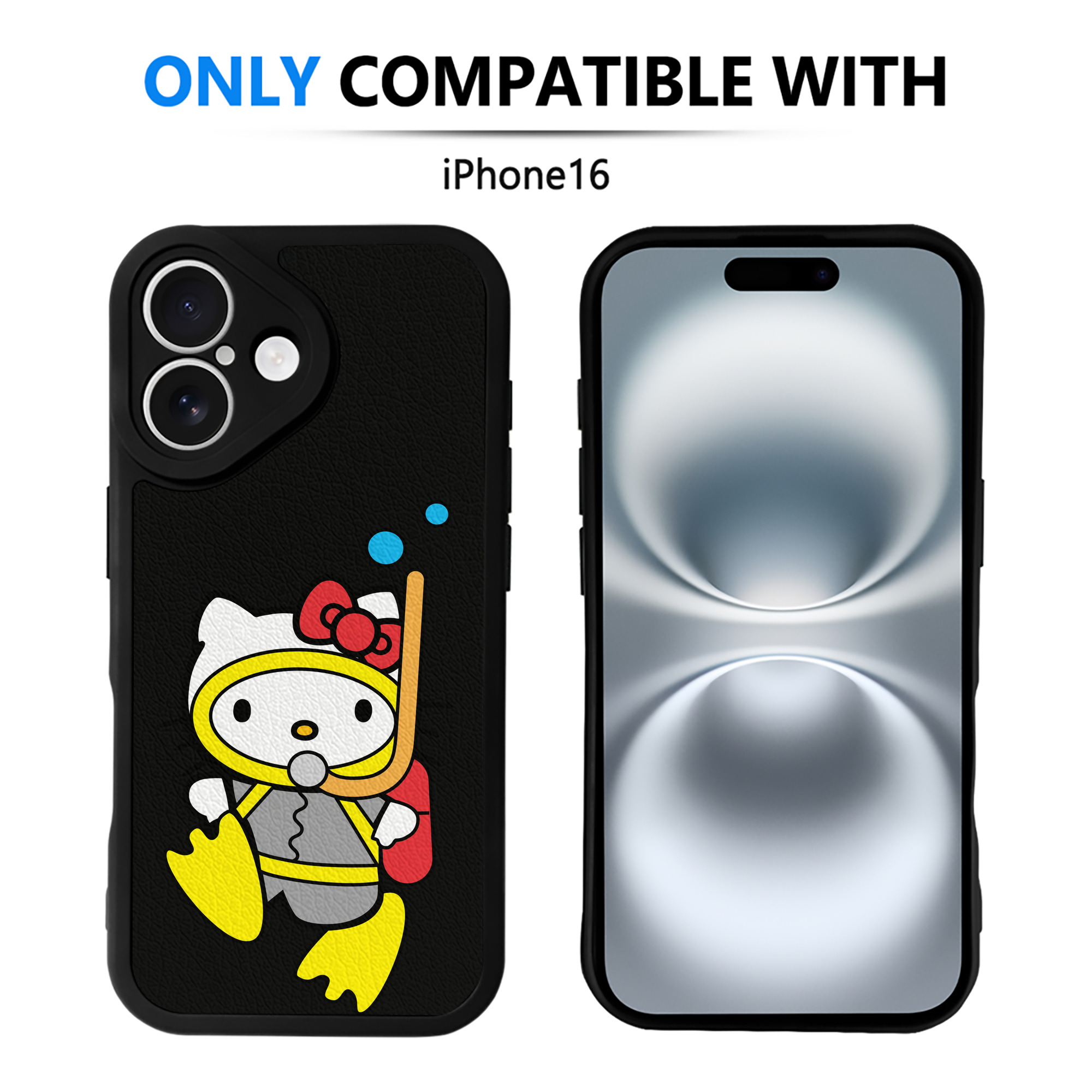 （画像用） Hello Kitty ハローキティ 【iPhone 16シリーズ対応】シリコンスマホケース（レザー調） 材質：シリコン